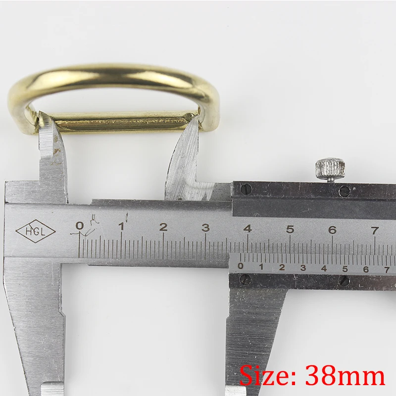 Inner width 38mm Твердый латунный литой такелаж D Кольцо седло ошейник для питомца собаки ремень лямки жгут ди кольцо Кожа ремесло сумка багаж оборудование acce - Цвет: Inner width 38mm