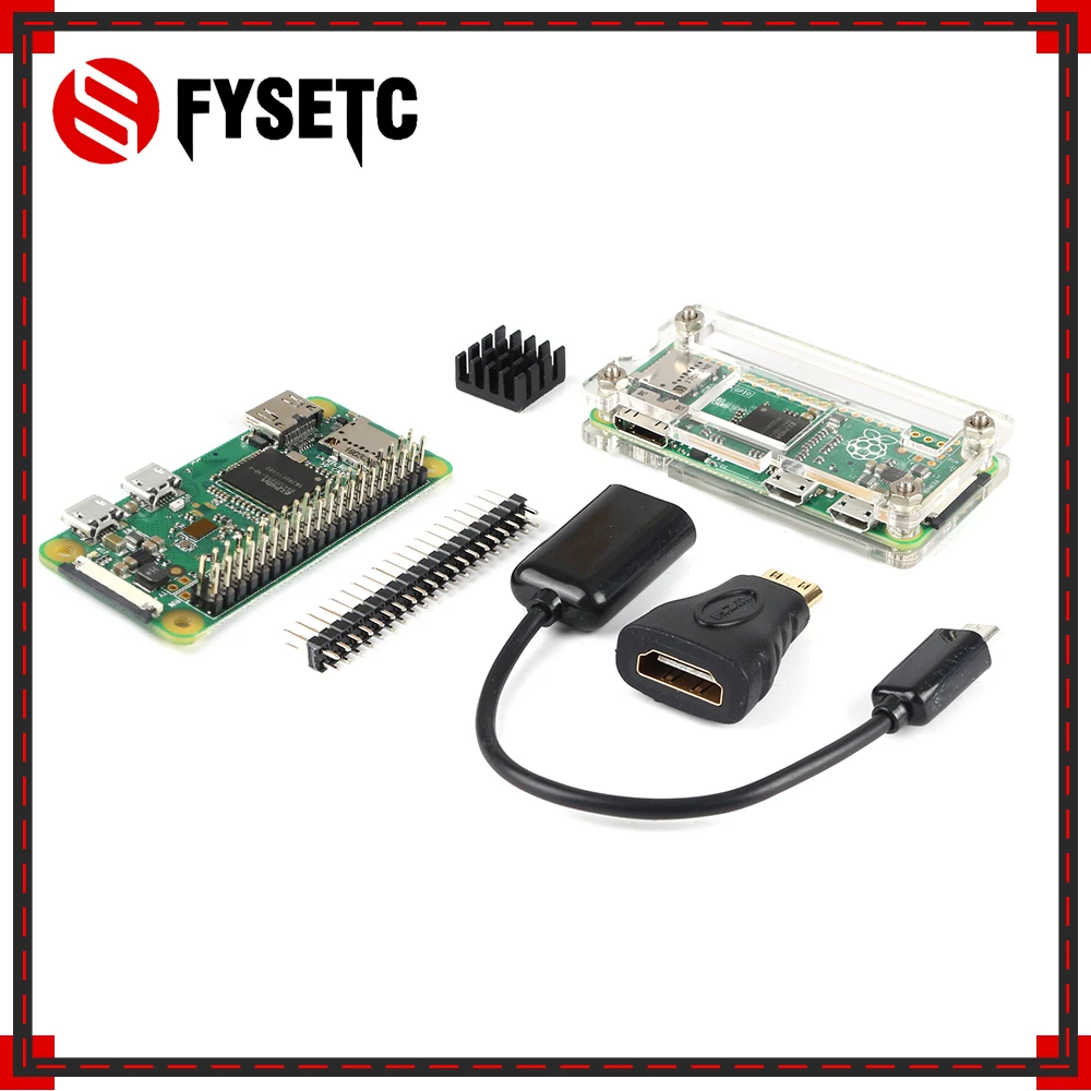 Raspberry Pi Zero WH Kit + акриловый корпус адаптер питания головка GPIO HDMI 5 В 2 А Блок США МП