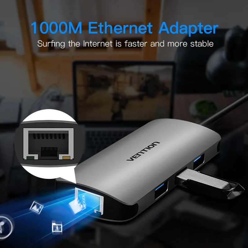 Vention USB 3 0 Ethernet адаптер порта концентратор к RJ45 гигабитная сетевая карта 1000 Мбит