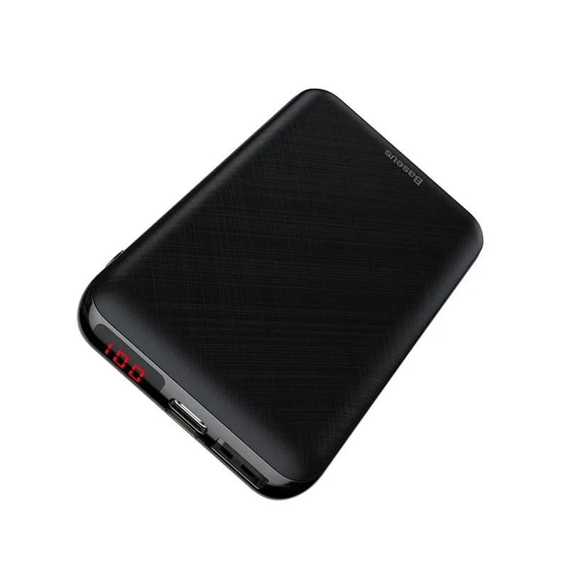 Power bank Black Baseus Мини внешний аккумулятор 10000 мАч ЖК-дисплей PD type-C Быстрая Зарядка внешний аккумулятор портативное зарядное устройство крошечная Внешняя батарея повербанк - Цвет: Power bank Black