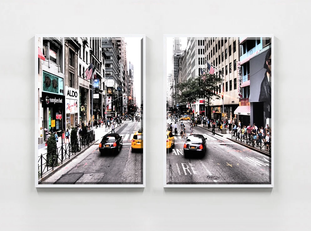2 шт Нью-Йорк Современная винтажная домашняя декоративная картина на стене