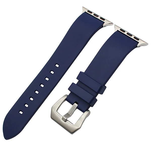 Blue S IWonow ремешок из фторкаучука резиновый ремешок для iWatch Apple Watch 38 мм 40 мм 42 мм 44 мм серии 5 4 3 2 1 ремешок спортивный пояс браслет - Цвет ремешка: Blue S