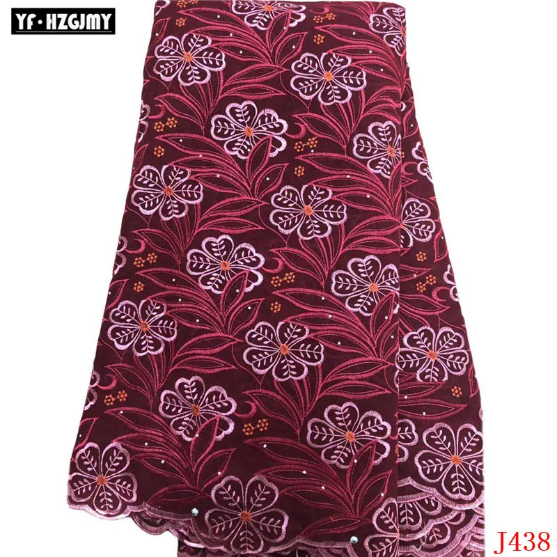 YF HZGJMY High Quality purple African Swiss Voile Lace Fabric Nigeria Polish Cotton For Men women A438 | Дом и сад