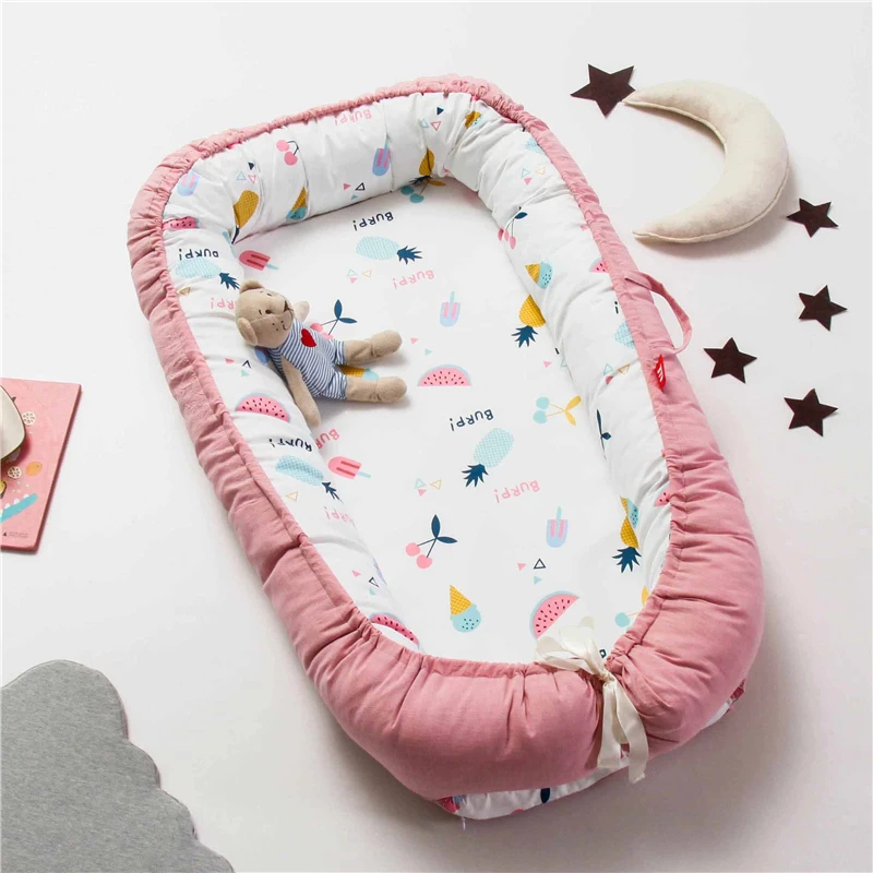 Portable Baby Nest Bed Crib Travel Newborns Cots Nursery Sleep Nest Infant Cradle Baby Bassinet Children's Bumper Crib