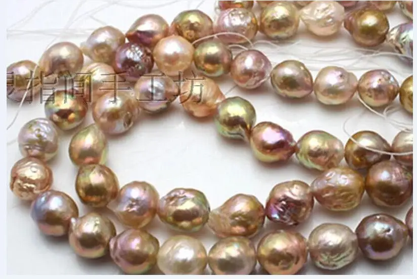 19&quot Huge12-15mm natural south sea genuine gold lavender multic pearl necklace nt8 (0926) | Украшения и аксессуары