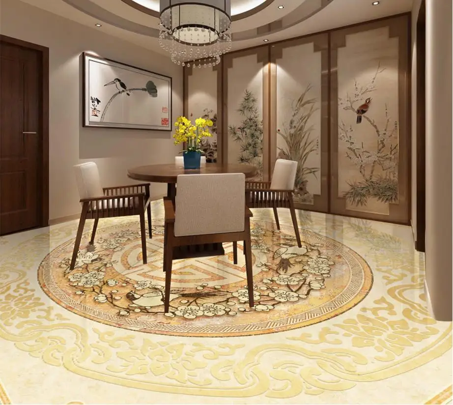 Китайские классические обои для пола 3d мраморные на заказ виниловые