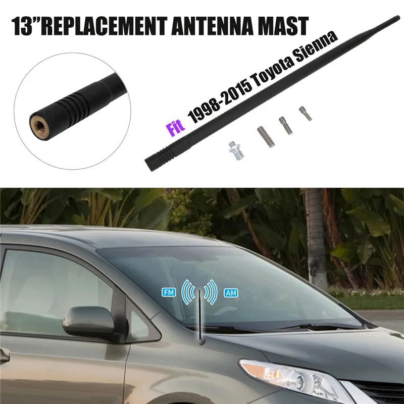 Для Toyota Sienna 13 дюймов Автомобильная FM радио антенна крыша AM FM Усилитель сигнала Усилитель приема антенна мачта 1998- WISENGEAR/
