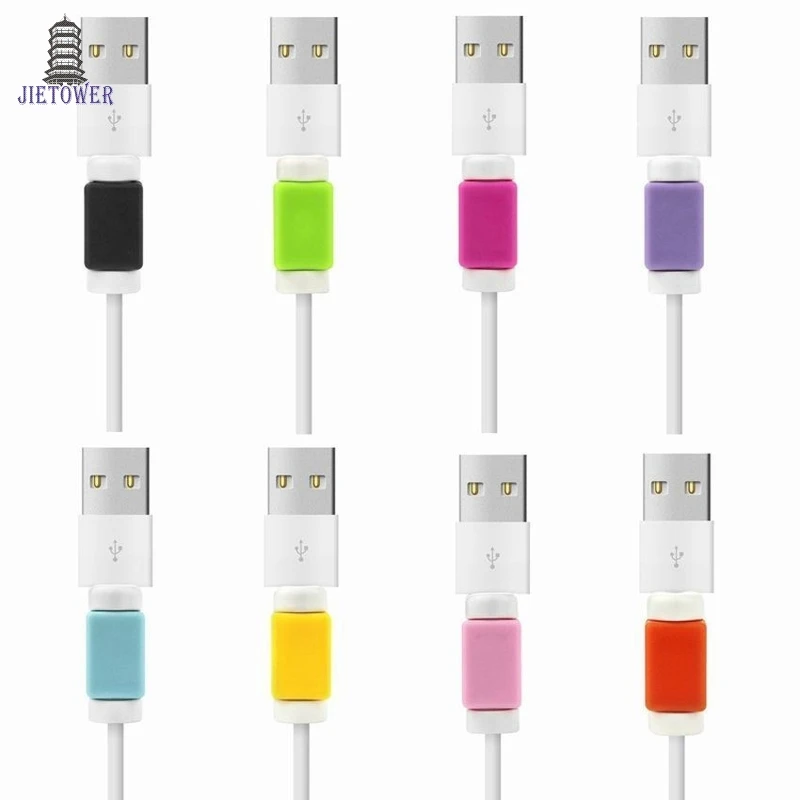 500 шт./лот защита кабеля USB шнура провода крышка 8Pin зарядное устройство линия