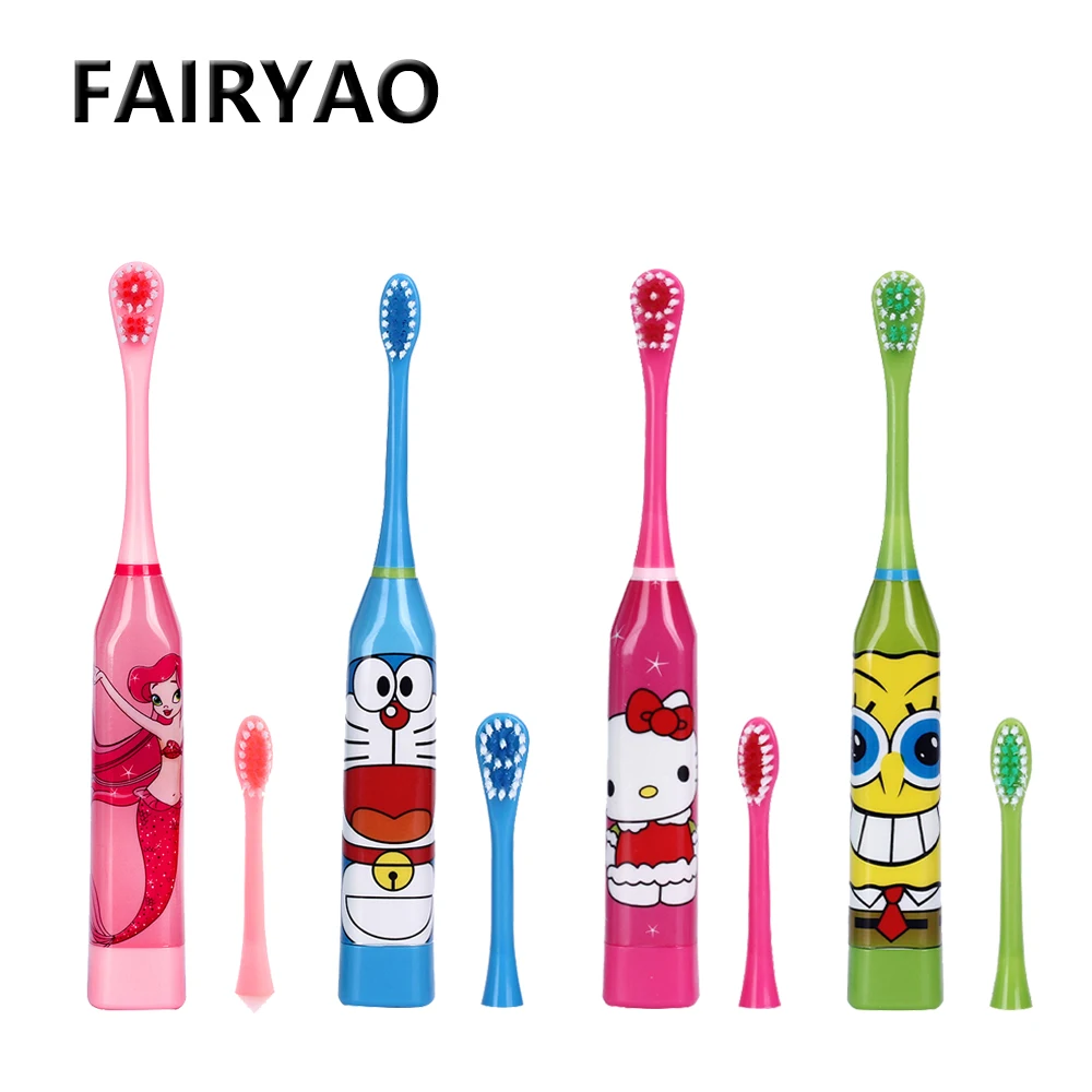 Электрические зубные щётки дети с 2 шт. головок батарея тип для ультра мягкий