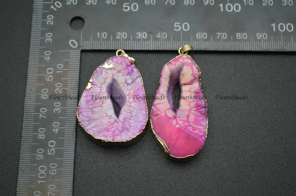 Красный фиолетовый цвет Geode Druzy Агат камень подвески|Подвески| |