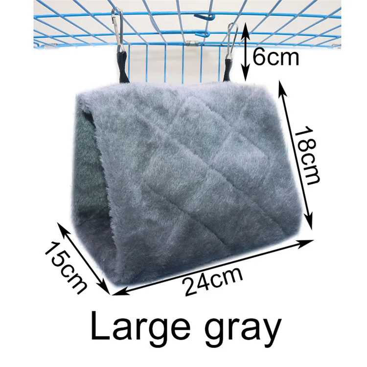 Large gray 1 pcs 1 шт., модный плюшевый костюм попугая, треугольное гнездо, подвесное гнездо, зимний теплый треугольный подвесной гамак для семьи, товары для домашних животных - Цвет: Large gray 1 pcs