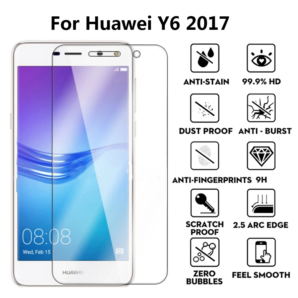 2 шт закаленное стекло для Huawei Y6 2017 Nova Young MYA L11 L41 Защитная пленка экрана y6 5 0