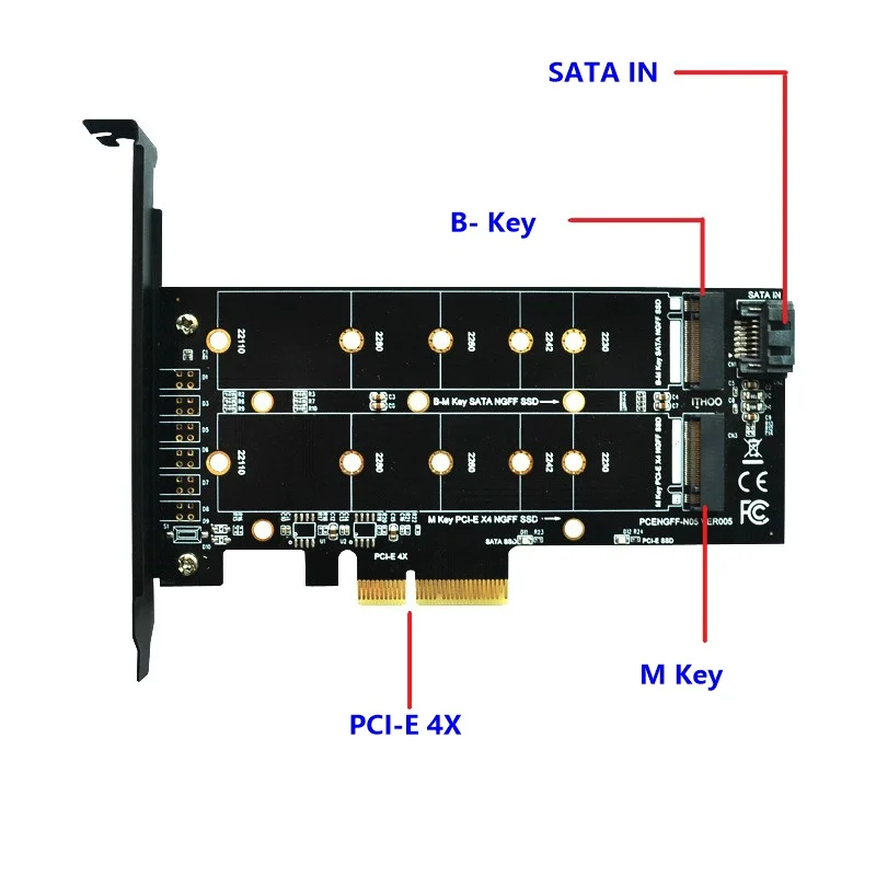 20 шт./лот M.2 NVMe SSD NGFF в PCIE X4 адаптер M/B ключ двойной интерфейс конвертера карты |
