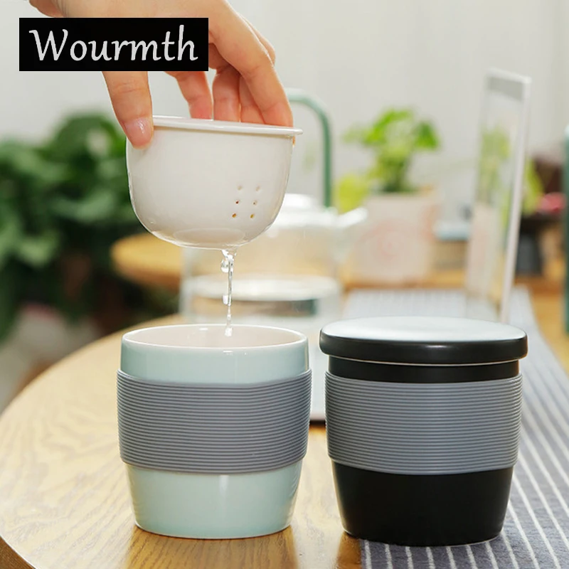 WOURMTM персональный чайный набор, офисный портативный чайный набор, керамический дорожный чайный горшок с фильтром, простой чайный горшок, модная чашка для переноски, подарок