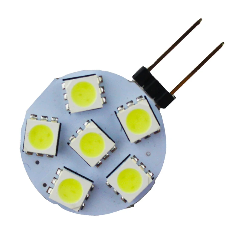 4 шт. G4 LED 5050 6SMD белый/теплый белый морской RV для чтения автомобиля светодиодные