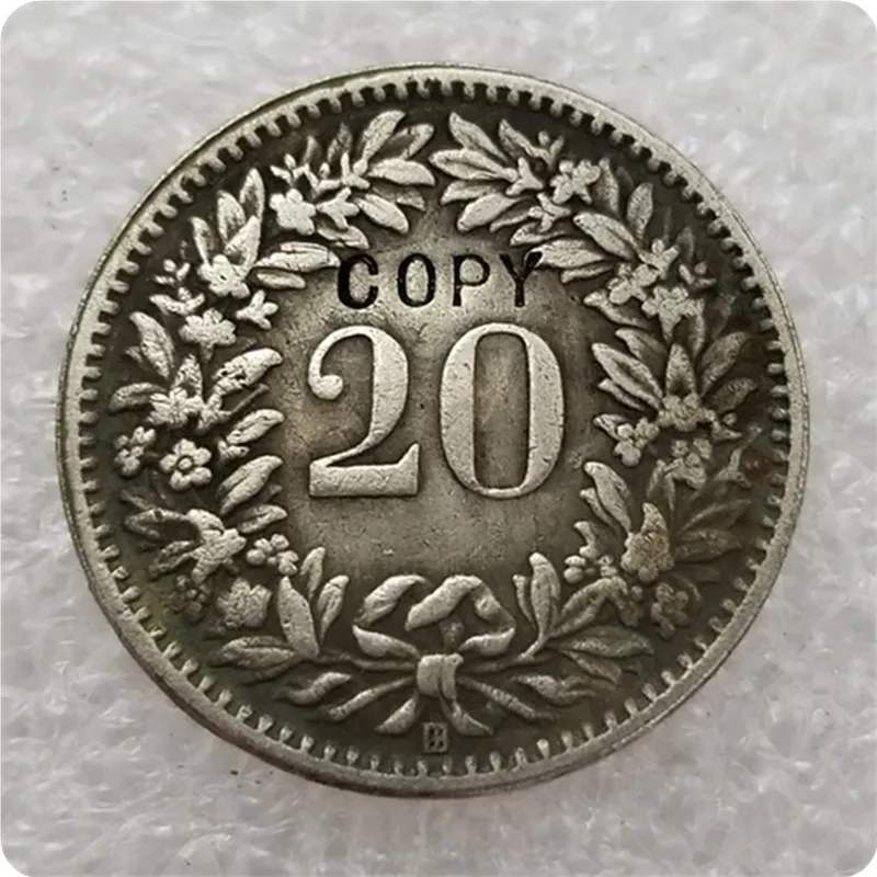 1851 BB Швейцария биллон 20 Рублевая Монета КОПИЯ юбилейных монет копия монеты