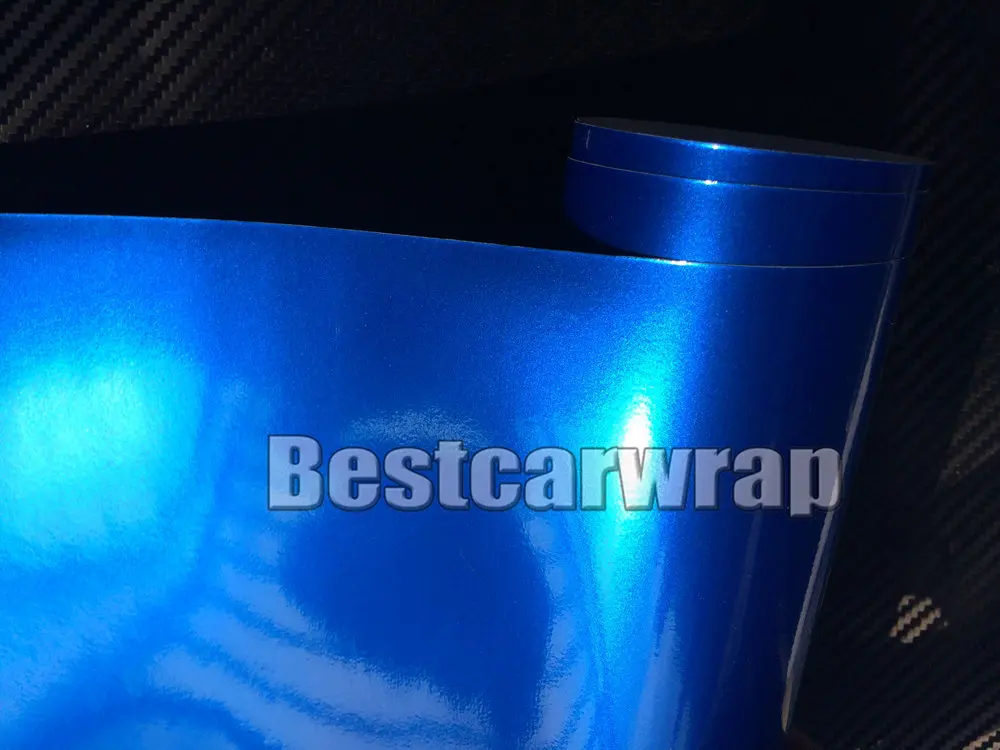 PROTWRAPS темно глубокого морского голубого цвета металлик глянцевый Виниловый фон