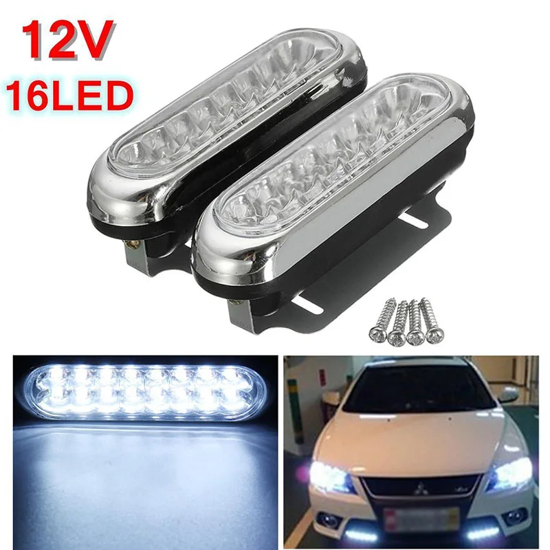 2 шт./компл. 12V 16LED автомобиля Ван DRL Противотуманные противотуманная фара дальнего