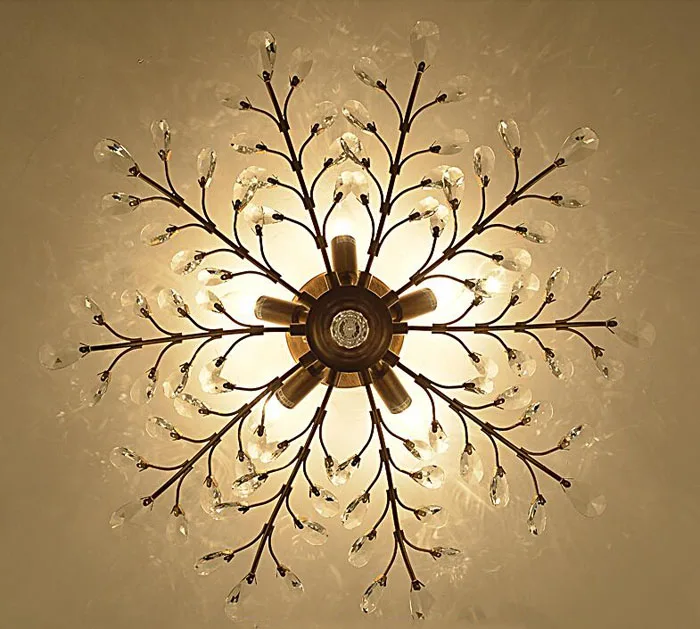 Потолочный светильник в американском стиле с железным кристаллом Роскошный