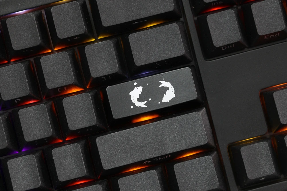 Новинка просвечивающие колпачки для ключей ABS koi fish черные красные изготовленные