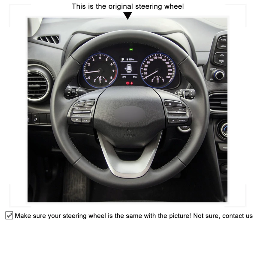 Сшитые вручную Черные Аксессуары из искусственной кожи для Hyundai Kona 2017 2018 2019|Чехлы