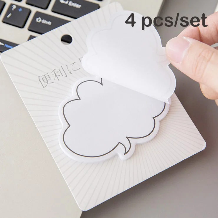 

Dilosbu 4 Pcs cartoon memo pads office sticky notes MessageBox Notepad post it kawaii japanese stationery cute planner stickers