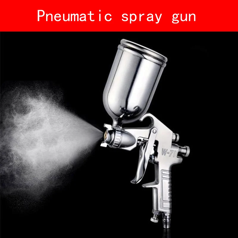 

Portable gravity type W-71G Pneumatic spray gun with non-corrosive alloy pot for Wooden Furniture car wall Air pump Spray Gun