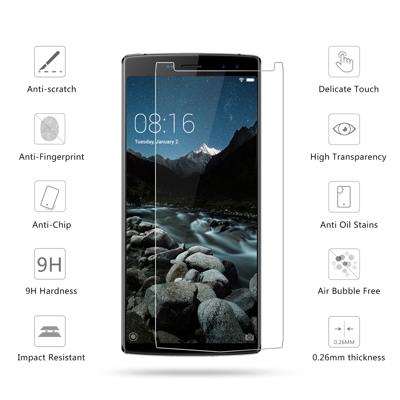 2 шт./лот 2.5D 0 26 мм 9H Премиум Закаленное стекло Для Doogee BL12000 & Pro защитная