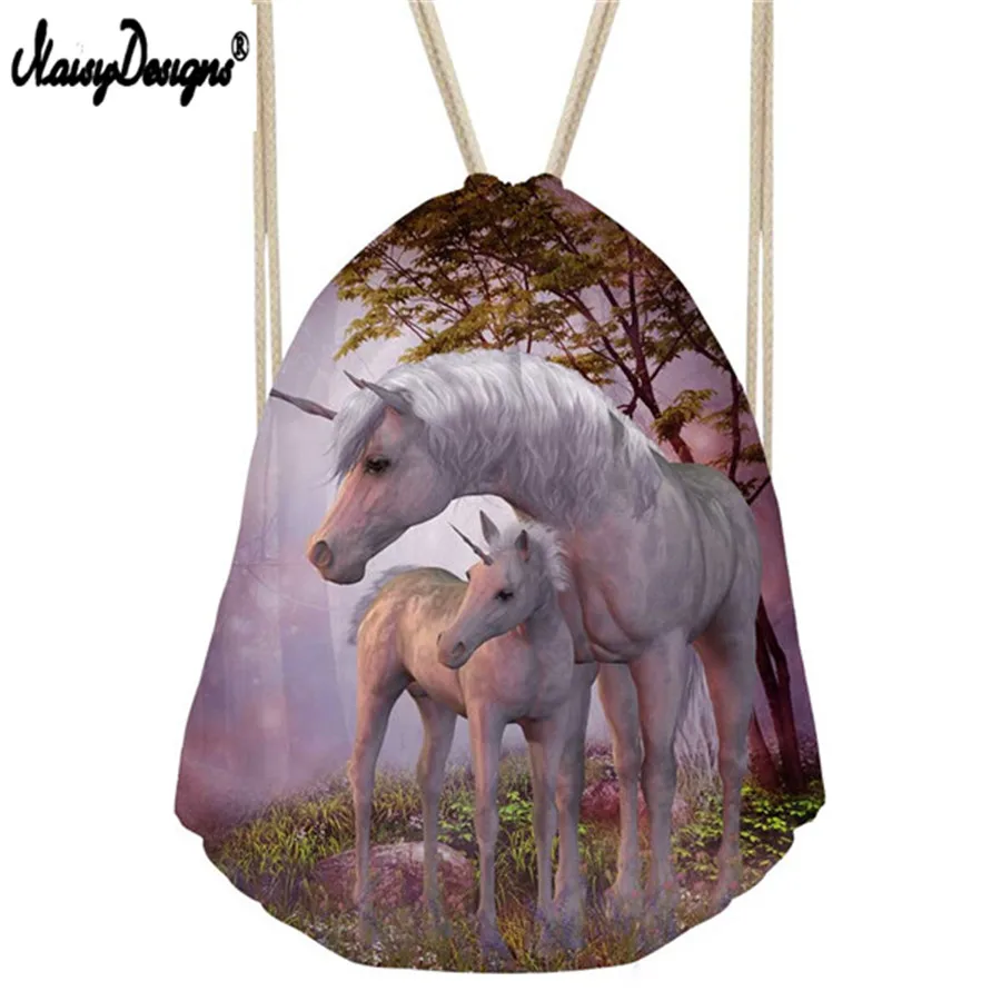 Рюкзак NoisyDesigns Horse Женский маленькая спортивная сумка на шнурке для фитнеса