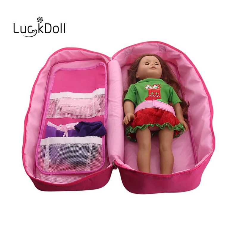 Luckdoll кукла костюм чехол сумка для переноски Чехол для хранения для 18 дюймов американская кукла аксессуары для путешествий дети ролевые игры игрушки