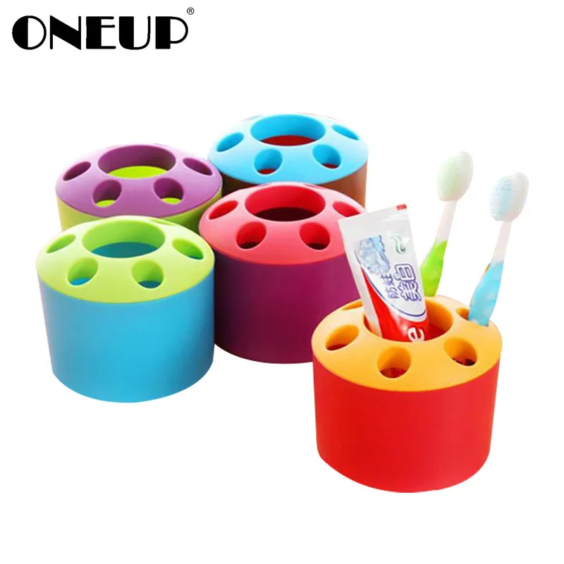ONEUP Multifunctional Bathroom Toothpaste Toothbrush Holder Accessories Set Storage Rack Plastic Office Pen Shelf | Дом и сад