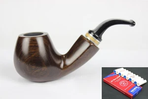 Набор деревянных курительных трубок Duable, кольцо ручной работы из натурального табака, черное дерево, курительная трубка в подарок, 10 шт. фильтров 9 мм + чехол + держатель 676