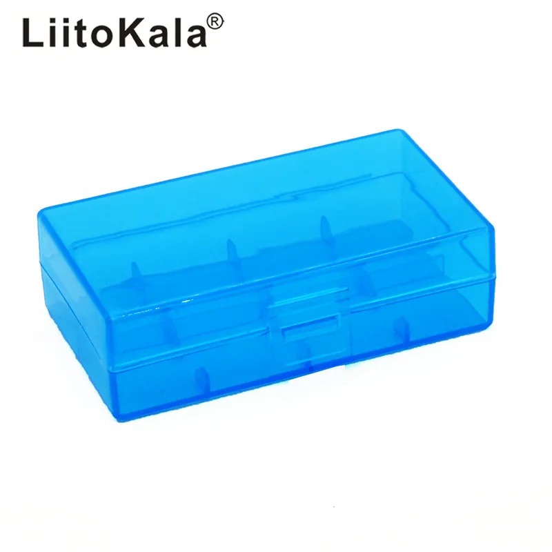 (Подарки) LiitoKala 2x18650 чехол для аккумулятора пластиковый прозрачный жесткий Синий