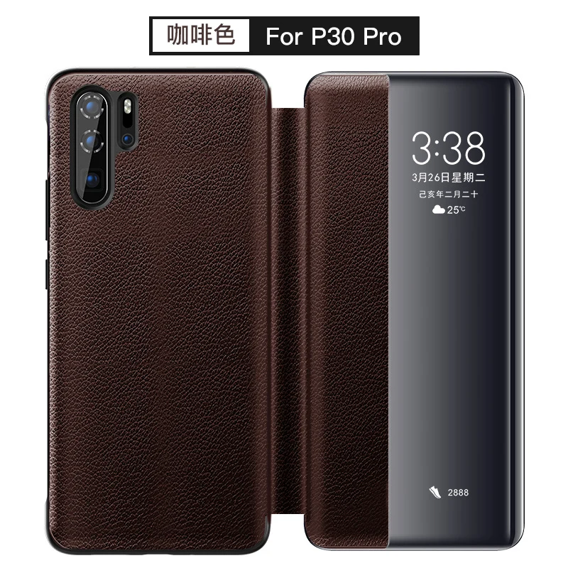 Для Huawei P30 натуральная кожа личи флип-чехол умный чехол для телефона Pro