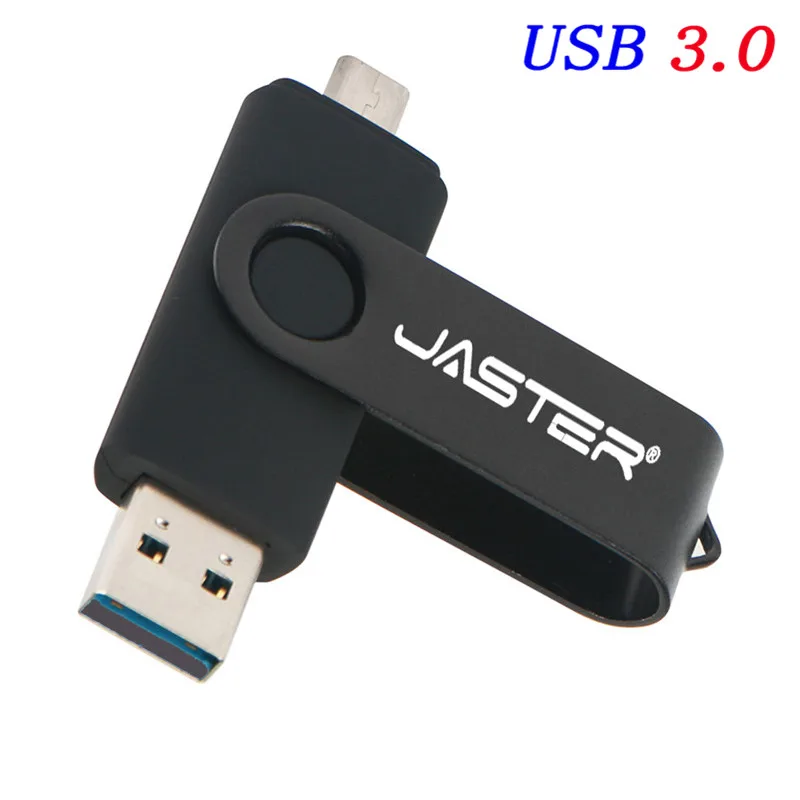 Black JASTER USB 3,0 OTG USB флеш-накопитель для смартфонов/планшетов/ПК 8 ГБ 16 ГБ 32 ГБ 64 Гб 128 ГБ флеш-накопитель высокоскоростной флеш-накопитель - Цвет: Black