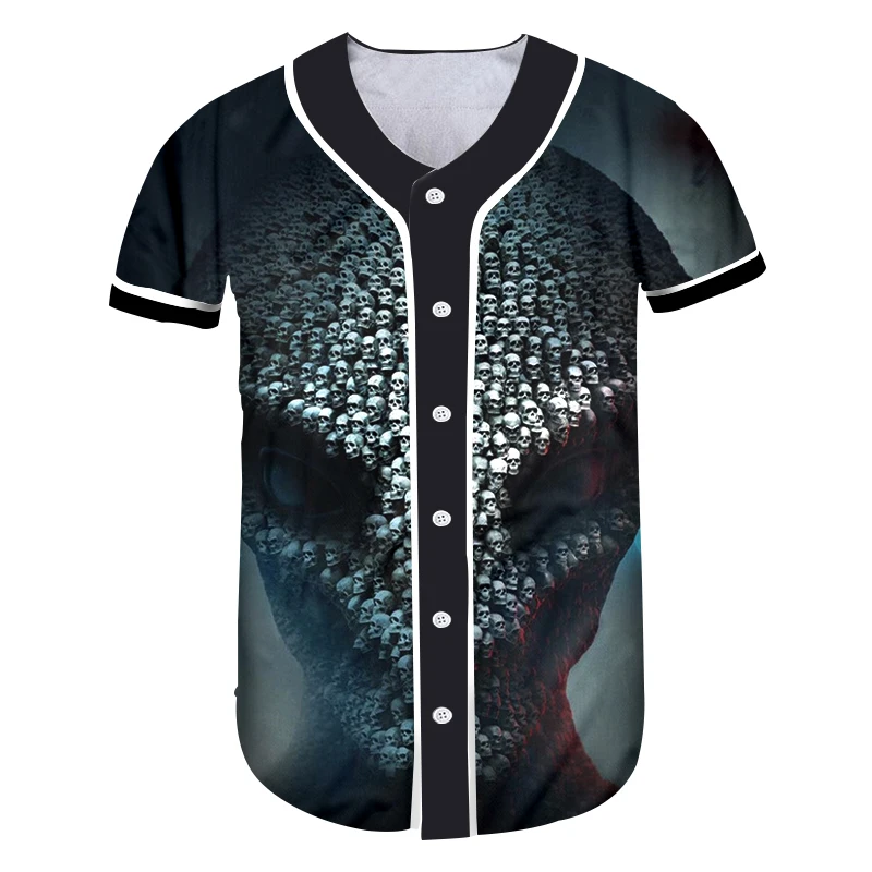 OGKB Button футболки черные женские пуговицы Homme бейсбольная рубашка 3d уличная