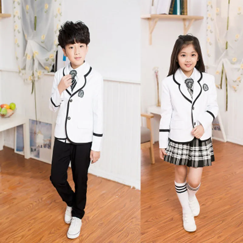 Новинка осенняя школьная форма детские костюмы для мальчиков и девочек куртка