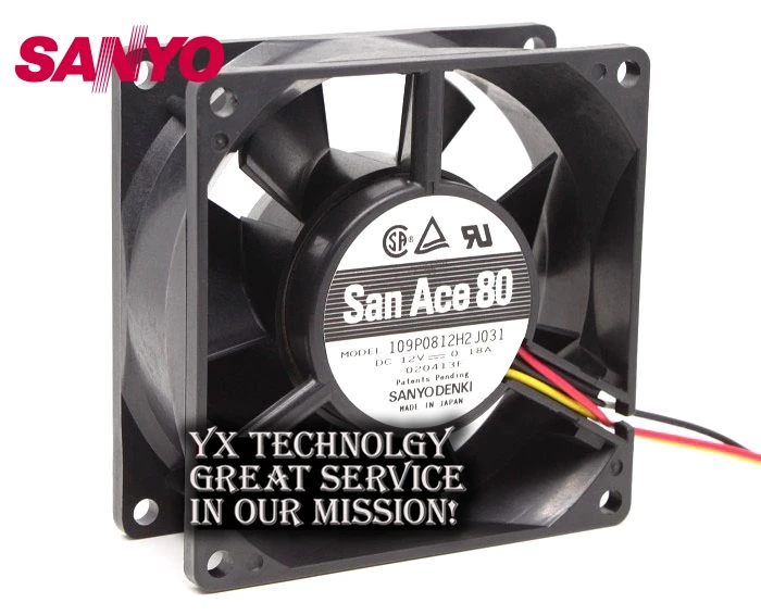 Sanyo новое и оригинальное японский 109P0812H2J031 8 см махрово молчание случае вентилятор