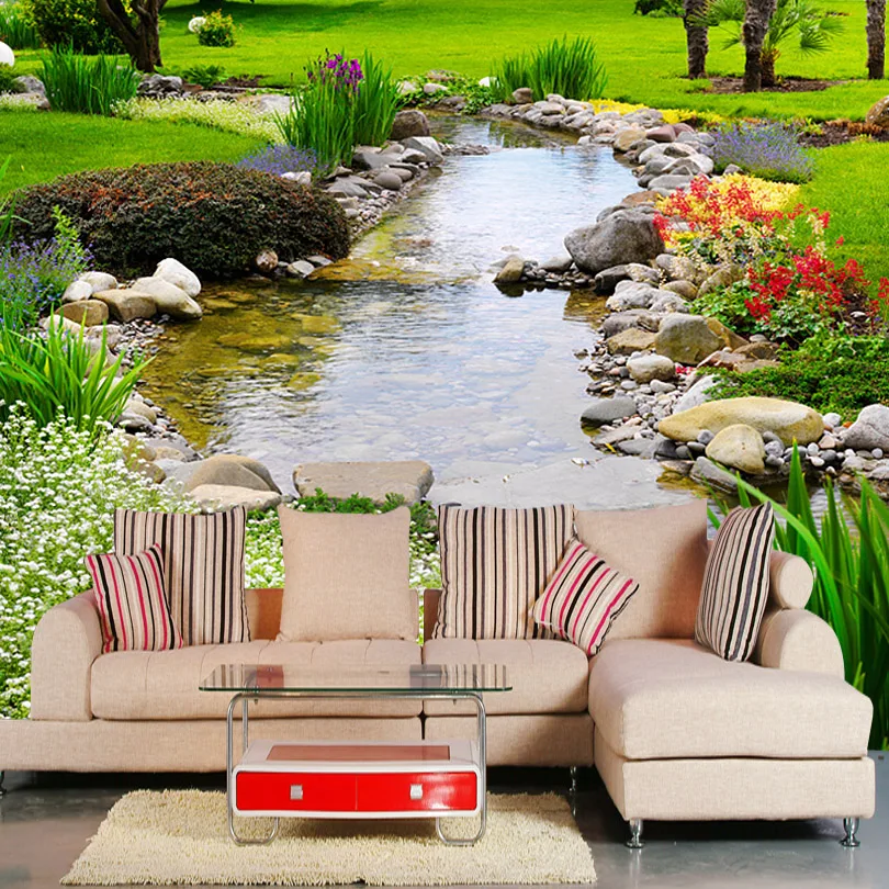 3d обои для гостиной диван ТВ фон настенная бумага трехмерная поток струящаяся