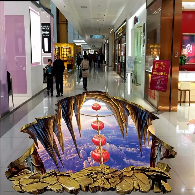 Бесплатная доставка 3D фонарь на веревке пол скалы покраска дорожка ванная