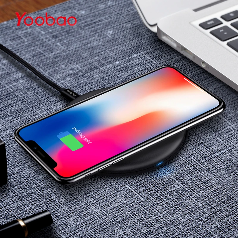 Yoobao Беспроводное зарядное устройство для iPhone X Быстрая зарядка универсальное QI 8