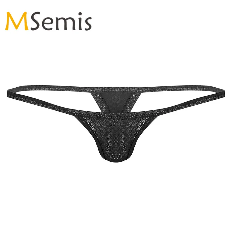 Мужское нижнее белье для геев MSemis s Нижнее Sissy T Back сетчатые полупрозрачные