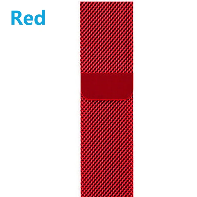 Red Сетка Нержавеющая сталь Миланская петля, ремешок для apple watch 42mm, 38 мм, Ремешок Браслет, ремешок для наручных часов iwatch серии 3/2/1 - Цвет ремешка: Red