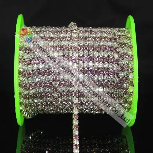 Цепочка из серебра с аметистом 10 ярдов 4 мм|crystal chain|crystal browbandscrystal ss16 |