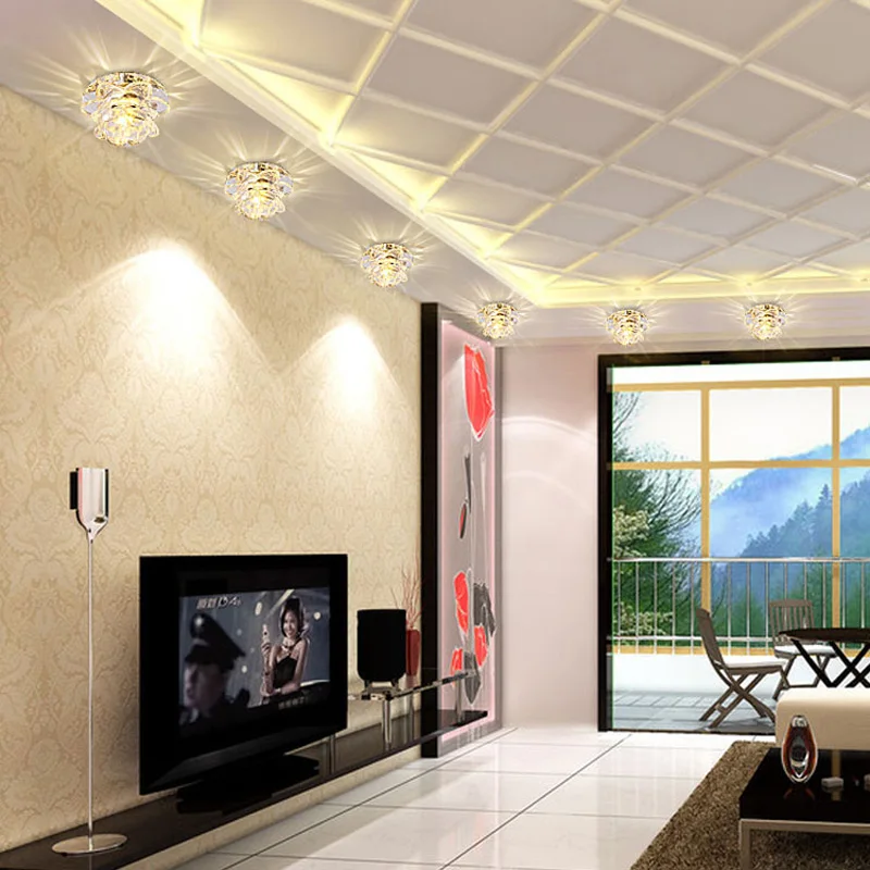 Высокое качество современный цветочный кристалл потолочный светильник 3 Вт/5 Вт