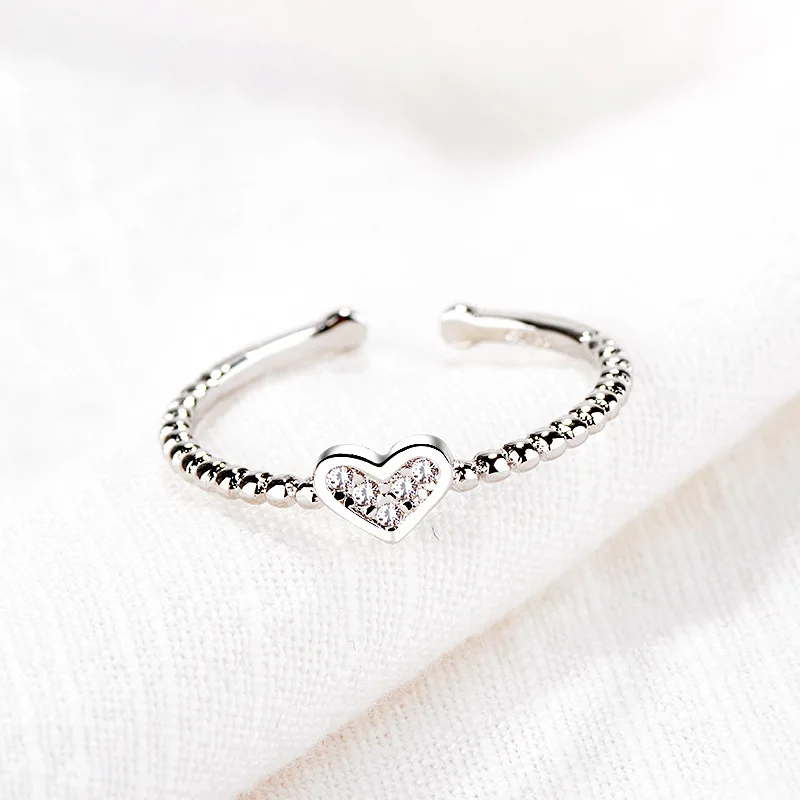 Модель сердца Rhinestone Кольцо женское изменяемое кольцо для указательного пальца