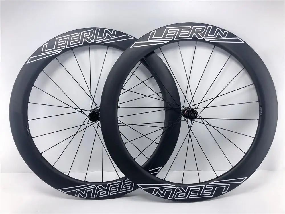 LEERUN 700C 38 мм 50 мм 60 мм u-образный 100*12 142*12 мм Дорожные Углеродные колеса трубчатая клинчерная покрышка дисковый тормоз дорожный велосипед велосипедные колеса