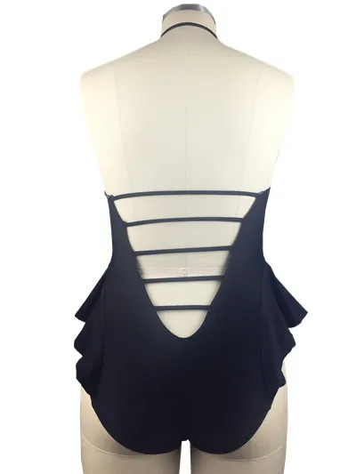 2018 Sexy one-Piece Swimsuit Bathing Suit Skirt Border Pattern Solid Bandage Swimwear White Black Swim Suits | Спорт и развлечения