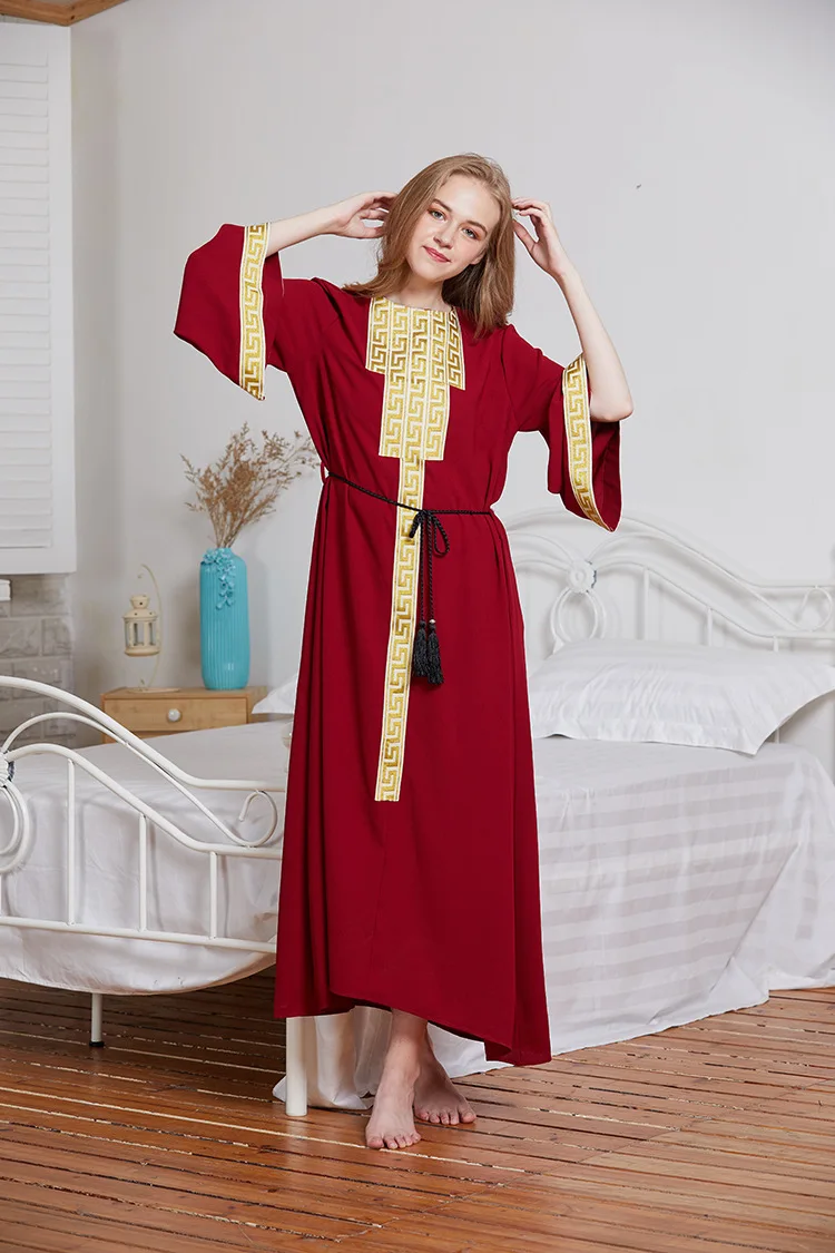 Muslim Embroidery Abaya Ramadan Arab Islamic Prayer Clothing Worship Service Maxi Dress Cardigan Long Robe Gowns Jubah Kimono |
