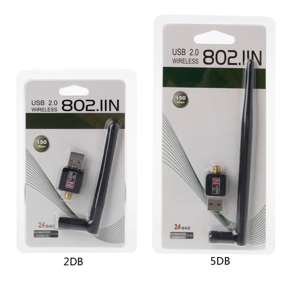 USB Wi Fi адаптер 802.11b/n/g 150 Мбит/с 2 дБ 5 дБ|Сетевые карты| |